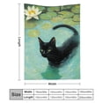 thumbnail image 3 of FCXZI Flannel Blanket Black Cat Water Lilies Soft Cozy Multi-Purpose 40*50in, 3 of 7