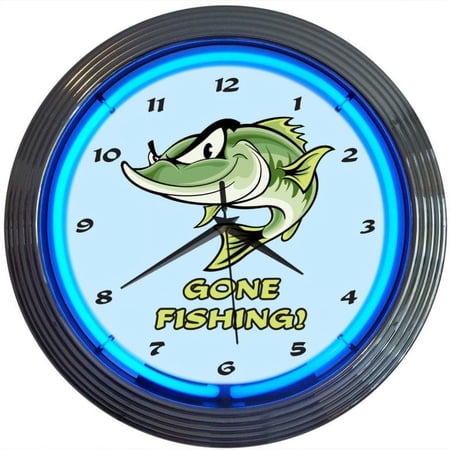 GONE FISHING NEON CLOCK – 8GFISH