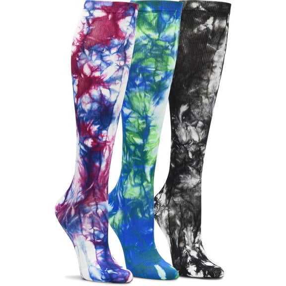 Nurse Mates Compression Socks 3/Pack Color: Tie Dye, Size: OS