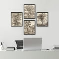 thumbnail image 3 of PixonSign Framed Wall Art Forest Tree Sketches Sepia Duotone Wilderness Prints, Set of 4 Nature Plants Paintings, Minimalism Wall Décor, Adhesive Canvas Poster for Home Decor - 11"x14" Black, 3 of 5