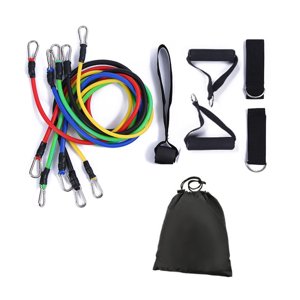 Graflsoa 11-Piece Kit bande de résistance avec 5 Tubes, 2 Poignées, 2 Straps de cheville, anchor de porte et sac de transport pour des séances d'entraînement complètes