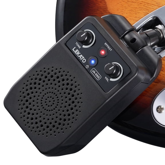 LEKATO Mini Electric Guitar Amp 5W, Portable Bluetooth with Built-in 4 Effects, Clean Distortion Overdrive Reverb, Rechargeable Small Amplifier for Practice, Black (JA-05G)