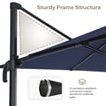 thumbnail image 6 of KAMEROUT 10 X10 FT Cantilever Patio Umbrella Double Top Outdoor Square Large Heavy Duty Aluminum Offset with 360°Rotation, UV Resistant, Wind Resistant, for Pool, Garden, Deck, Navy Blue, 6 of 8