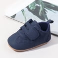 thumbnail image 4 of Gyujnb Boys Girls Solid Color Crib Shoes, Hook and Loop Flat Sole Lightweight Comfortable Baby Shoes(Toddler),6-12 Months, 4 of 7