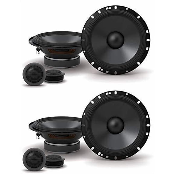 2 Pairs ALPINE S-S65C 240w 6.5" Car Audio Component Speakers with 1" Silk Tweeters