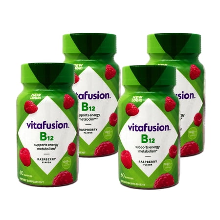 Vitafusion B-12 1000 mcg Energy Support Supplement, 60 ea (Pack of 4)