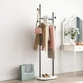 thumbnail image 3 of Black Clothing Rack With Shelves, Modern Coat Rack Freestanding with Marble Base, Coat Hanger Rack,Hat Tree Coat Rack Standing Clothes Racks for Boutique，Bedroom, 3 of 13