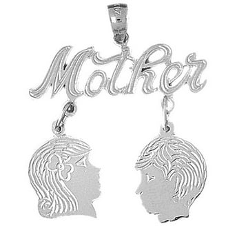 14K Solid White Gold Our Lady Of Miraculous Medal Necklace – Blessed Virgin Mary Pendant
