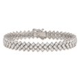 thumbnail image 3 of Diamond2Deal 925 Bracelet en Argent Sterling Rhodié 135 Pierre CZ 7 Pouces pour Femmes, 3 of 6
