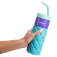 thumbnail image 5 of COOLGEAR GO GRIP 24oz 4-Pack Retro Squishy Water Bottle | Cute Printed Design, Foam Grip, Resealable Bendy Straw | Dishwasher Safe - Summer Drinkware for Kids, Adults, Gifts - Textured Variety, 5 of 17