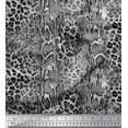 thumbnail image 2 of Soimoi Gray polyester Crepe Fabric Leopard & Snake Animal Skin Print Fabric by the Yard 52 Inch Wide, 2 of 3