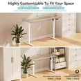 thumbnail image 4 of VVENACE Electric Standing Desk Frame, Single Motor Adjustable Stand Up Desk Base, 176 lbs Weight Capacity, Computer Desk for Home and Office (White Frame only), 4 of 8