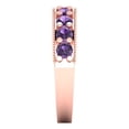 thumbnail image 4 of 0.81 ctw Wedding Band for Women - 14K Rose Gold Simulated Alexandrite Stackable Eternity Ring, 4 of 6