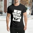 thumbnail image 4 of Black T Shirts for Men, Music Elements,Notes,Vinyl Record,Graphic Mens Graphic Tees, 25060595,XL, 4 of 8