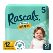 Rascals Premium Absorbent Baby Diapers Size 5, 22 Count