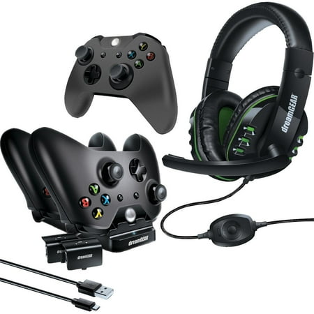 Joystick Cable - dreamGEAR Xbox One Advanced Gamer's Starter Kit - Headset, Charging Dock, Rechargeable Batteries, USB Charge Cable, Controller Cover & Joystick Caps