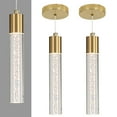thumbnail image 2 of 2 Pack Gold Minimalist Kitchen Island Pendant Lights Modern Linear Hanging Light Fixture Bubble Acrylic Adjustable 3000K/4500K/6500K, 2 of 7