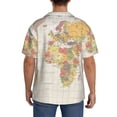 thumbnail image 5 of Gaeub Vintage World Map1 Men's Lapel Short Sleeve Shirt, Relaxed Fit Shirt, Soft and Breathable for Outdoors Party Travel - 3X-Large, 5 of 7