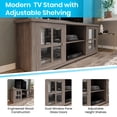 thumbnail image 6 of Merrick Lane Rocheport Classic Four Pane Glass Door 65" TV Stand for up to 80" TVs; Gray Wash Oak Finish, 6 of 12
