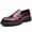 Wine red, variant on Men's Double Monk Strap Slip-On Dress Shoes, Adult Male Round Toe Embossed Upper Footwear with Chunky Lug Outsole for Formal and Semi-Formal Occasions