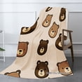 thumbnail image 2 of Joocar Bear Pattern Flannel Blanket For Winter Gift Home Sofa Bed Decoration 40x50 inch, 2 of 5
