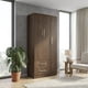 thumbnail image 1 of Ropero Closet Armario de Madera con Cajones, Entrepaños y 3 Puertas, Almacenamiento de Ropa cafe, 1 of 8