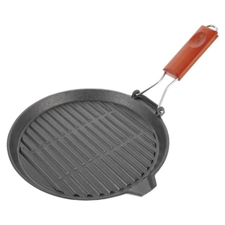 

HOMEMAXS Frying Pan Folding Non-stick Pan Cooking Pan Barbecue Pan with Wooden Handle
