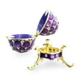 thumbnail image 4 of Jeweled Golden Arches on Purple Enamel Royal Inspired Imperial Easter Egg 2.25 Inches, 4 of 7