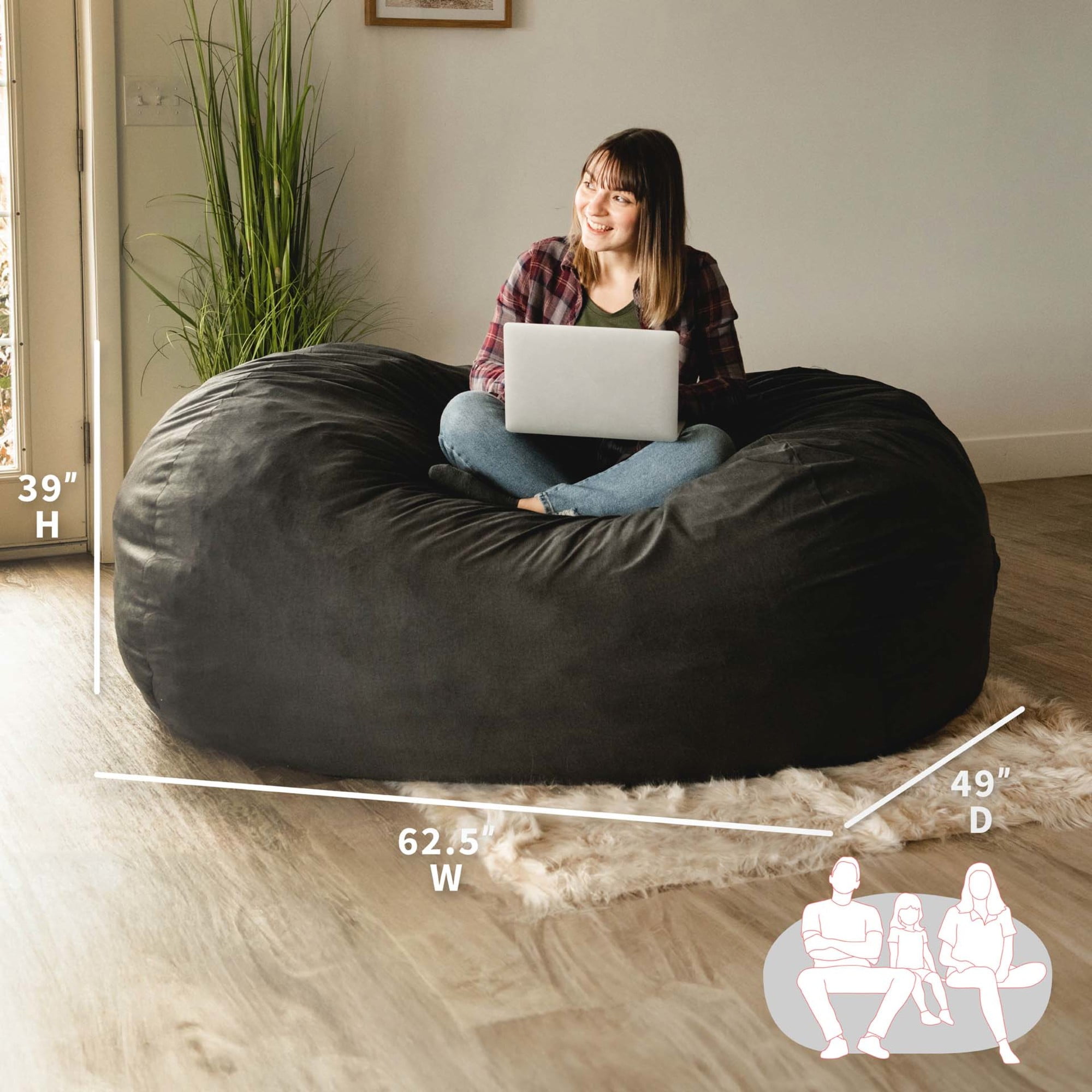 Buy Large Black Bean Bag Chair Big Joe Fuf at Ubuy Nigeria