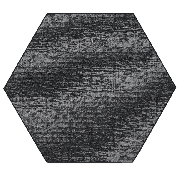 Furnish My Place Indoor Floor Rug - 5 ft. Hexagon, Dark Gray, Distressed, Area Rug for Bedrooms, Hallways, Living Rooms