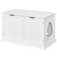 Topeakmart Covered Kitty Litter Box Hider Furniture with Side Entrance