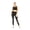 Lotus and Orchid Black, variant on Women's Athletic Sportswear Solid Bra Top and Side Floral Legging Set in Wispy Cereus Black Large