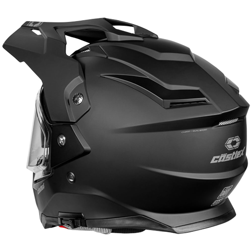 Castle CX200 Solid Dual Sport Motorcycle Helmet Matte Black MD