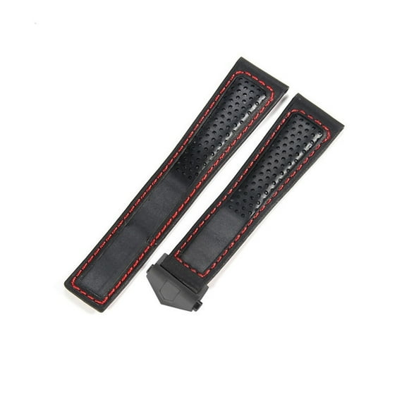 WANGQ Watch Band Fit For Tag Heuer MONACO CARREA F1 COW LEATHER Strap 22mm Watchband Red Stitches Genuine Leather Straps