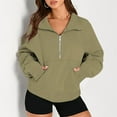 thumbnail image 2 of gakvbuo Quarter Zip Up Pullover Sweatshirts for Women Half Zipper Cropped Pullover Hoodies Fleece Winter Clothes 2023 Outfits Stand Collar Sweater Coat fall outfits for women 2024, 2 of 7