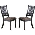 thumbnail image 4 of Modern Set of 4 Dining Chairs Fabric Upholstered Seat Unique Back Side Chairs Kitchen Dining Room Furniture Dark Coffee, 4 of 7