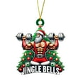 thumbnail image 5 of 5 Pack Muscle Santa Ornaments, Bodybuilder Gym Theme, 3.1x2.8 inch, 2D Acrylic Flat Pendant, Funny Fitness Man Tree Charms, Weightlifting Lover Holiday Gift, Car Decor, Multicolor, Acrylic, 5 of 8