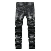 Ketyyh-chn99 Mens Jeans 2024 Wide Leg Ripped Jeans Athletic Casual Outdoor Hiking Pants Black,28