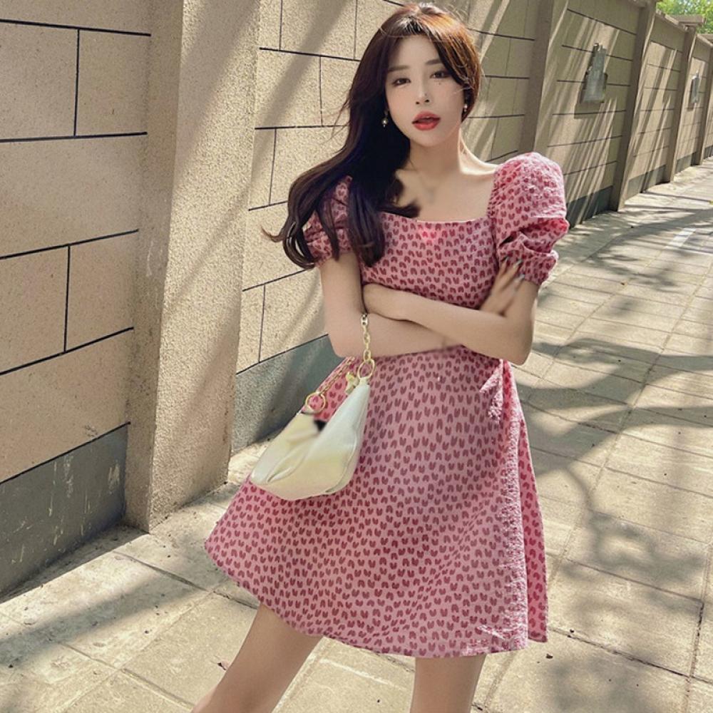 Womens Summer Ruffle Sleeve Sweetheart 