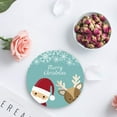 thumbnail image 3 of FMSHPON Merry Christmas Deer Set of 6 Round Coaster for Drinks, Absorbent Ceramic Stone Coasters Cup Mat with Cork Base for Home Kitchen Room Coffee Table Bar Decor, 3 of 5