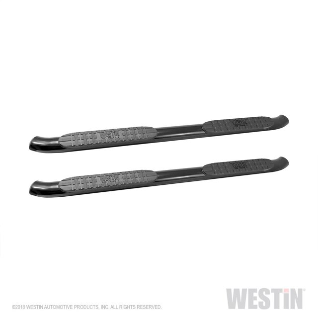 Westin Automotive Nerf Bar 21-23945 PRO TRAXX; With Step Pads; 4 Inch Oval Bent; Powder Coated; Black; Steel; With Welded End Caps; Rocker Panel Mount