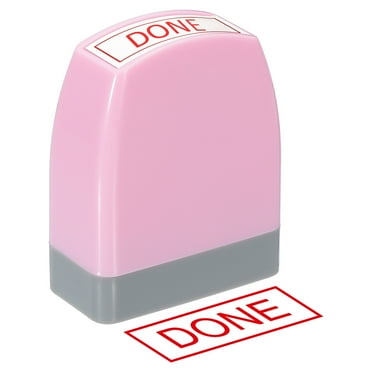 Uxcell Done Notice Stamp, Office Stamp Pre Inked Stamp, Pink