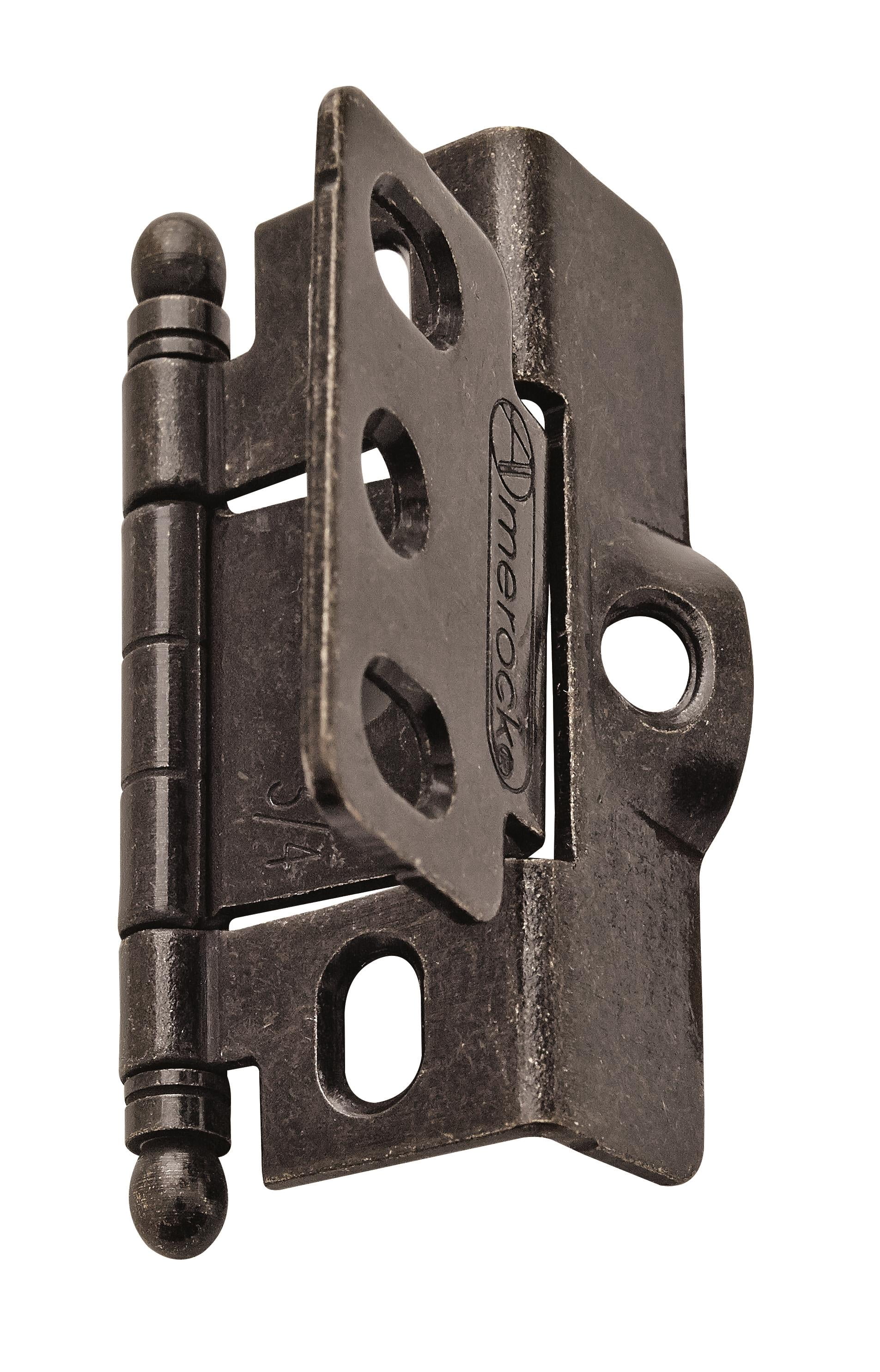 Amerock PK3175TBAE Full Inset 19mm - Antique Brass Ball Tip Hinge with 3//4in Door Thick Full Wrap