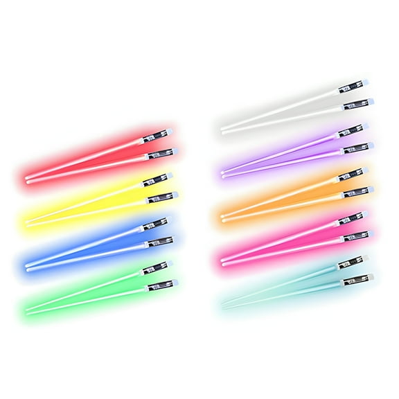 Homelife 1 Pair LED Lightsaber Chopsticks Glowing Luminous Chopsticks for Sushi Noodles Glow in The Dark Chopsticks Light Up Party Supplies