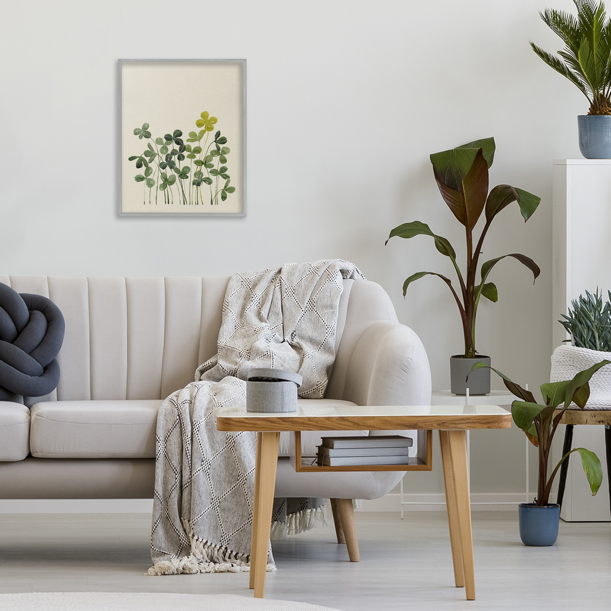 Hidden Gems Botanicals Gray Framed Giclee Art, design by Grace Popp