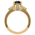 thumbnail image 3 of Black Diamond Engagement Rings for Women 7.30 mm 4.85 carat Past Present Future Style 14K Gold (G,SI), 3 of 5