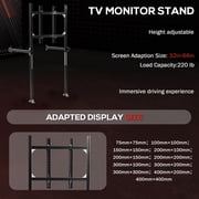 Supllueer 3060 Aluminum Racing Cockpit With Comfortable Black Seat & Monitor Stand,Fits For Thrustmaster Logitech G920 Fanatec.Excluding electronic devices