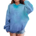 thumbnail image 3 of Mercatoo Oversized Gradient Color Hoodies for Girls Long Sleeve Cotton Pullover Hoodie Sweatshirts Trendy Cute Teen Kids Clothes, 3 of 7
