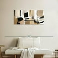 thumbnail image 2 of Elephant Stock Beige Modern Abstract Triptych Wall Art - Horizontal Multi Panel Canvas - Living Room Wall Decor - Abstract Multi Panel - Brown And White Decor - 38" x 18", 2 of 4