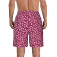 thumbnail image 3 of KLL Flowers With Green Leaves Men's Casual Summer Beach Shorts Hawaiian Shorts with Pockets-Medium, 3 of 5